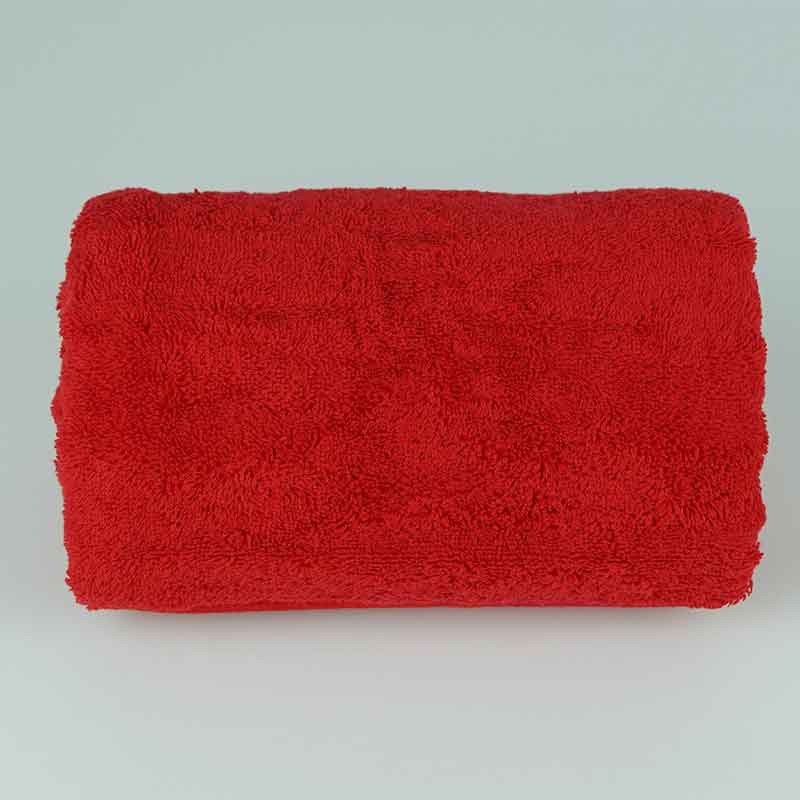 Badlaken rood met naam 500 gr/m2