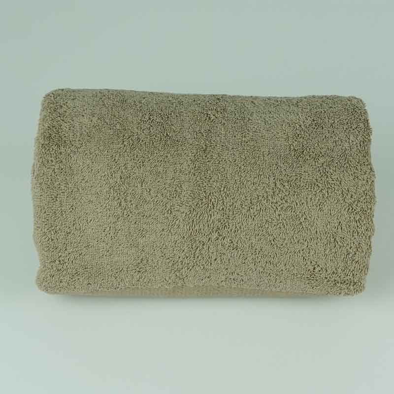 Badlaken taupe-licht met naam 500 gr/m2