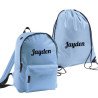 Set Rugtas + Gymtas lichtblauw