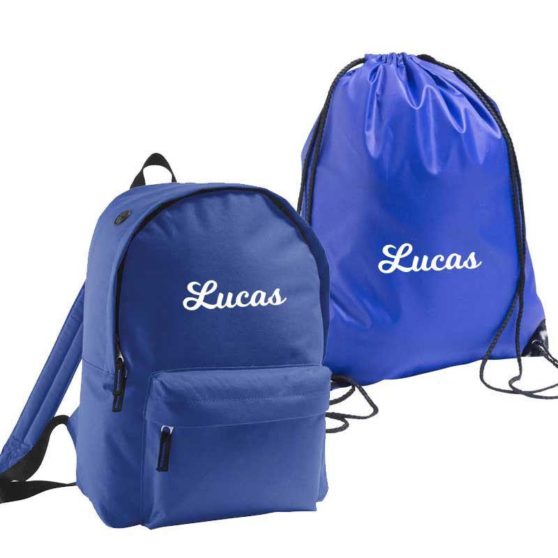 Set Rugtas + Gymtas blauw
