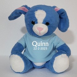 Konijn 40cm blauw - met shirt