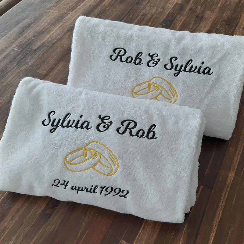 Huwelijk - set 2 badlakens